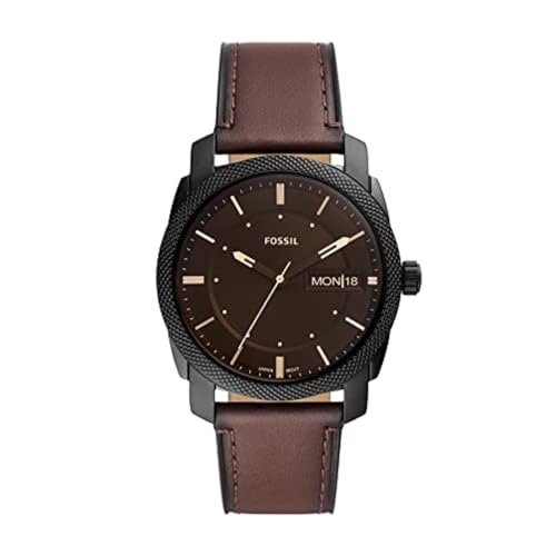 Fossil Machine Quartz Stainless Steel Leather Watch