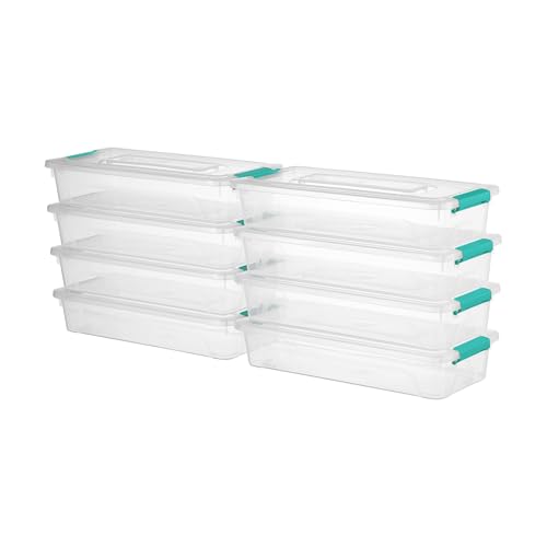 8 Pack Stackable Plastic Storage Bins with Lids
