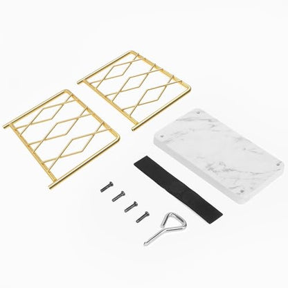 LWSFF Napkin Holder for Table, Elegant Marble Standing Napkin Dispenser for Kitchen Dining Modern Cocktail Picnic Bar, Metal Tissue Holders for kitchen Suitable for All Dining Room Decors Gold