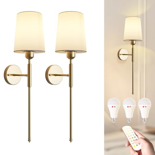 2 Pack Battery Operated Wall Sconce with Remote