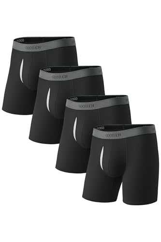 4 Pack Bamboo Boxer Briefs Moisture Wicking Underwear