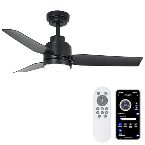 42 Inch Ceiling Fan with Light and Remote, Dimmable