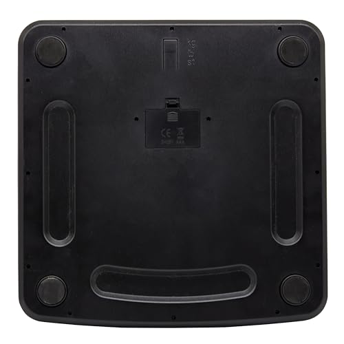 Taylor Digital Scales for Body Weight, High 440 LB Capacity, Carbon Fiber with Anti-slip finish, Readout with Red Digits, Auto On and Off Scale, 11.8 x 11.8 Inches, Black