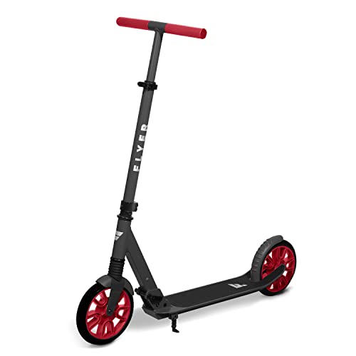 Flyer Kickstart Max, Kick Scooter, Adjustable Handlebars & Foldable, Red Scooter 8+ Years, and up to 220 lbs