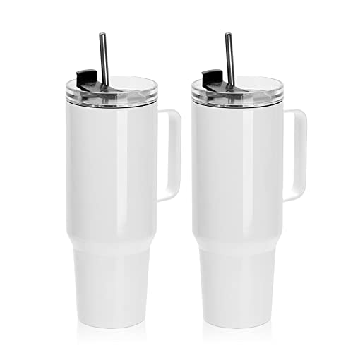 2 Pack 40oz Sublimation Tumbler with Handle Blanks
