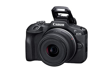 Canon EOS R100 Mirrorless Camera RF-S18-45mm F4.5-6.3 IS STM Lens Kit, 24.1 Megapixel CMOS (APS-C) sensor, 4K Video, RF Mount, Black