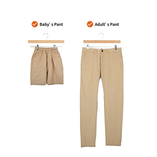 Amazon Basics Wooden Pants Hangers with Clips - Natural, 10-Pack