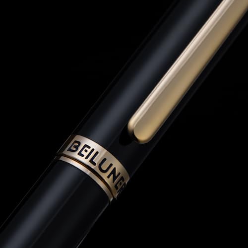 Piano Lacquered Luxury Fountain pen,24K Gold Trim,Fine Nib,Germany Schneider Ink Converter & 6 Ink Cartridges,Exquisite Leather Box-Best Pen Gift Set for Men & Women Professional