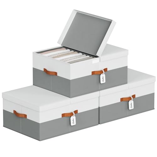 3 Pack Extra Large Stackable Closet Storage Bins