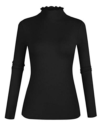 Ribbed Long Sleeve Lightweight Womens Basic Layer Shirt