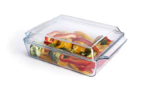 2 Liter Tempered Glass Casserole Baking Dish with Lid