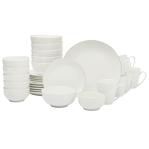 30 Piece Porcelain Gold Band Dinnerware Set