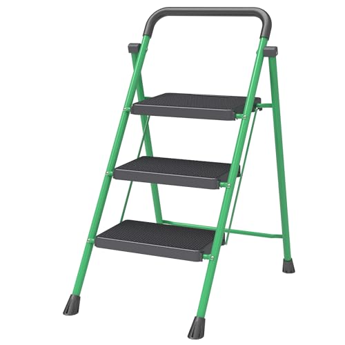 3 Step Foldable Heavy-Duty Steel Step Stool