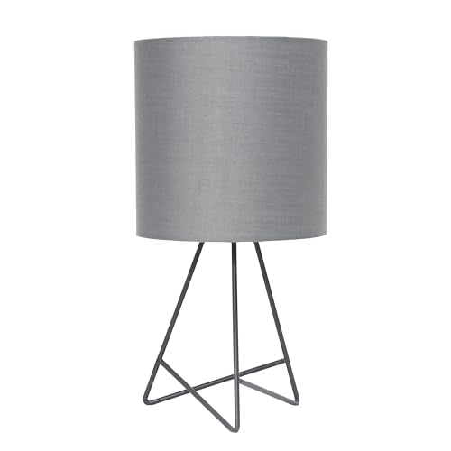 Modern 14" Wire Table Lamp with Drum Shade