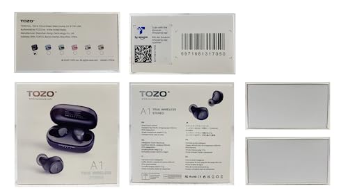 TOZO A1 Mini Wireless Earbuds Bluetooth 5.3 in Ear Light-Weight Headphones Built-in Mic Calls, IPX5 Waterproof, Immersive Premium Sound Connection Headset with Charging Case, 32 Preset EQs via APP