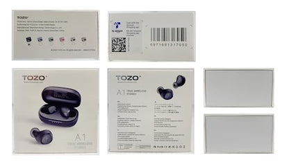 TOZO A1 Mini Wireless Earbuds Bluetooth 5.3 in Ear Light-Weight Headphones Built-in Mic Calls, IPX5 Waterproof, Immersive Premium Sound Connection Headset with Charging Case, 32 Preset EQs via APP