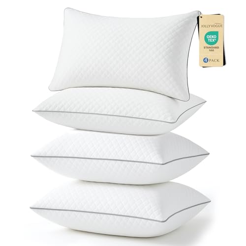 4 Pack King Bed Pillows, Medium Support, Oeko-Tex