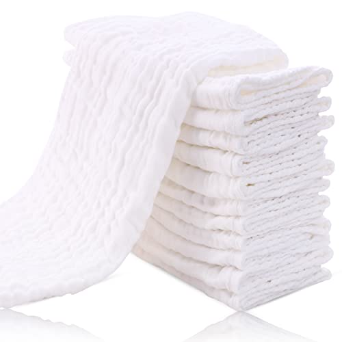 12 Pack Muslin Burp Cloths Ultra Soft Cotton Baby