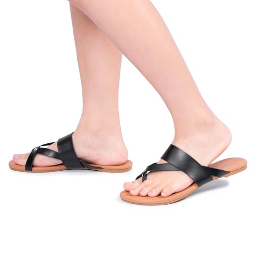 FITORY Womens Flat Round Sandals