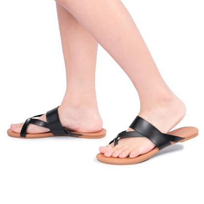 FITORY Womens Flat Round Sandals