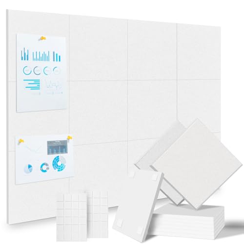 12 Pack Large Cork Board Tiles with Adhesive Tabs