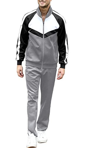 Men's Athletic Tracksuit Set Full Zip Sportswear