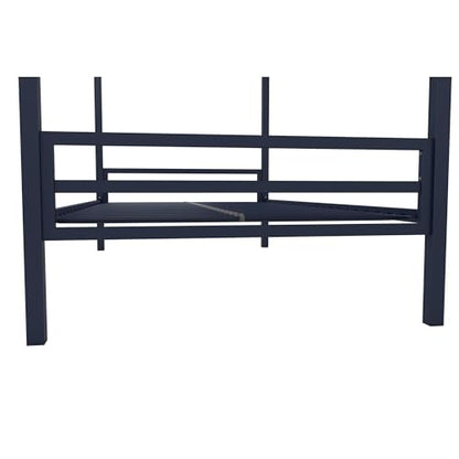 Novogratz Maxwell Twin-Over-Twin Metal Bunk Bed with Ladder and Guardrails, Navy Blue