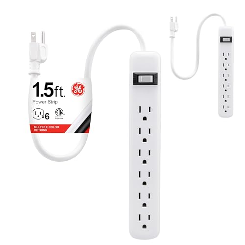 2 Pack GE 6-Outlet Power Strip Extension Cord