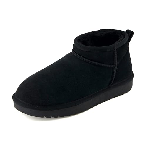 CUSHIONAIRE Genuine Suede Ankle Snow Boots with Memory Foam
