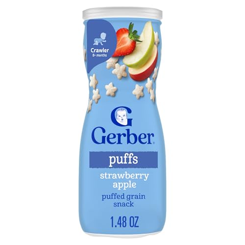 6 Pack Gerber Strawberry Apple Baby Puffs Snacks
