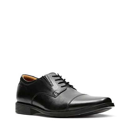 Clarks Men's Tilden Cap Oxford Shoe,Black Leather,8.5 M US