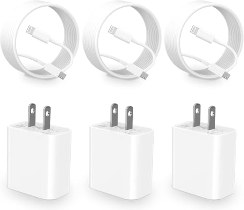 3 Pack 20W USB C iPhone Fast Charger Set