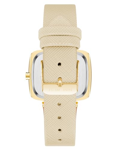 Nine West Gold-Tone Tan Strap Watch