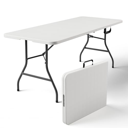 6-Foot Heavy Duty Plastic Folding Table