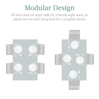 Best Choice Products 5-Piece Glass Dining Set, Modern Kitchen Table Furniture for Dining Room, Dinette, Compact Space-Saving w/Glass Tabletop, 4 Upholstered PU Chairs, Metal Steel Frame - White
