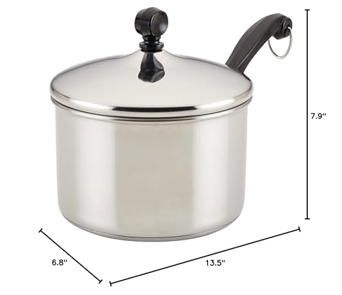 Farberware 3-Quart Stainless Steel Saucepan with Lid