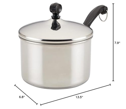 Farberware 3-Quart Stainless Steel Saucepan with Lid