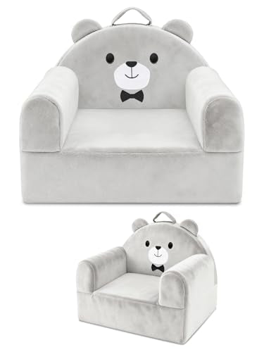 Kids Crystal Velvet Bear Toddler Sofa Chair