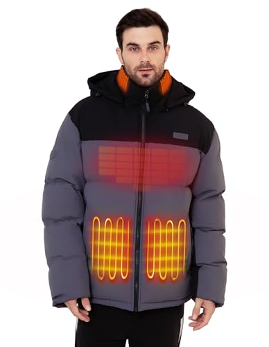 Heated Jacket with Detachable Hood, Waterproof