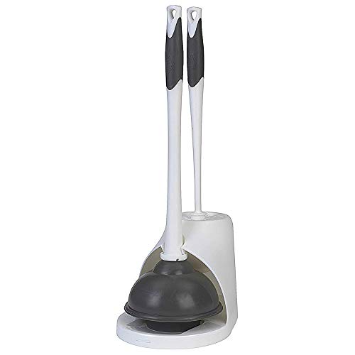 Clorox Toilet Plunger and Brush Set with Caddy