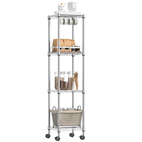 Adjustable 4-Tier Heavy Duty Wire Storage Shelving