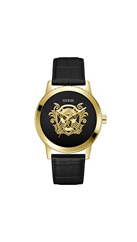 GUESS Men's 44mm Black Dial Gold Watch