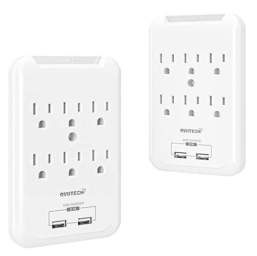 2 Pack Wall Mount Surge Protector Outlet Adapter