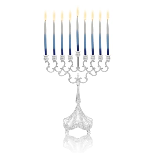 Chanukah Menorah Filigree Design Fits Standard Candles