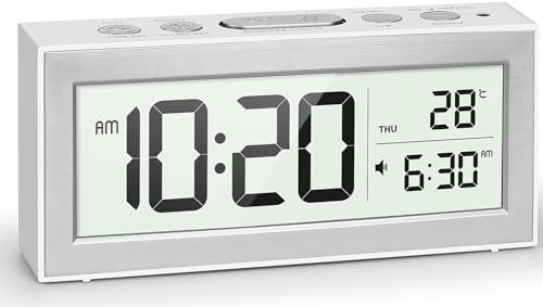 Digital Alarm Clock with LED Display and Night Light