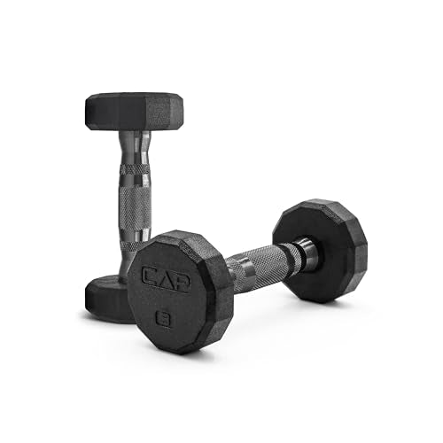 Pair 3lb Rubber Coated 12-Sided Dumbbells