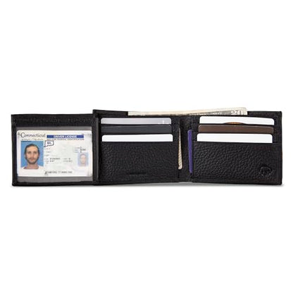 WOLVERINE Men's RFID Blocking Rugged Bifold & Passcase Wallets (Avail in Cotton Canvas Or Leather), Marquette-Black, One Size