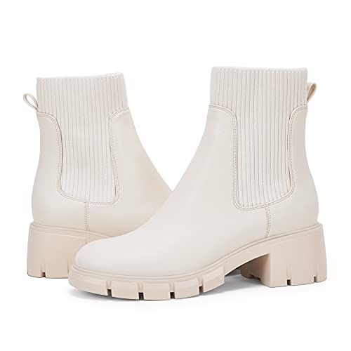 Ruanyu Chunky Block Heel Chelsea Ankle Boots