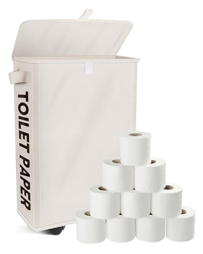 35L Extra Large Toilet Paper Storage Basket with Wheels