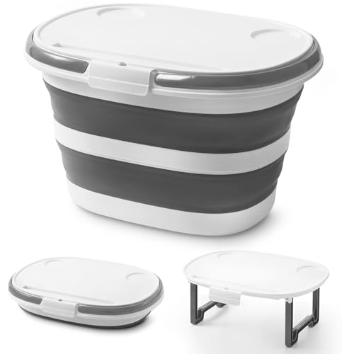16L Collapsible Bucket with Lid and Handle